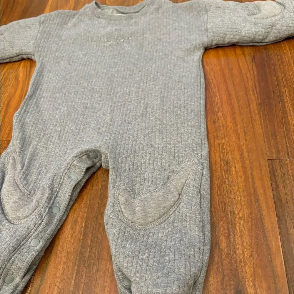 Nike Grey Ribbed Embroidered Swoosh Jumpsuit
